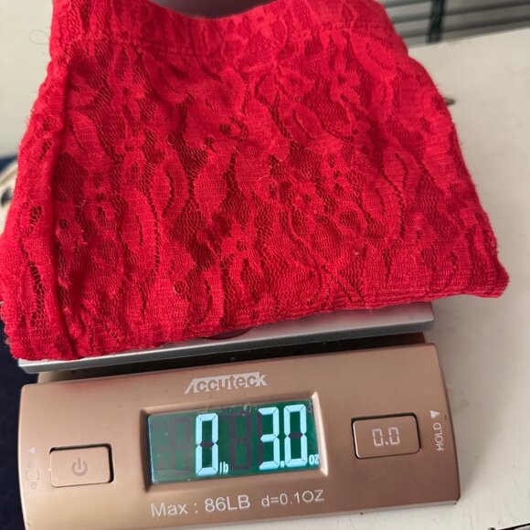 Red Lace Midi Skirt By Violet Moon size small red elastic waist women - Picture 9 of 9